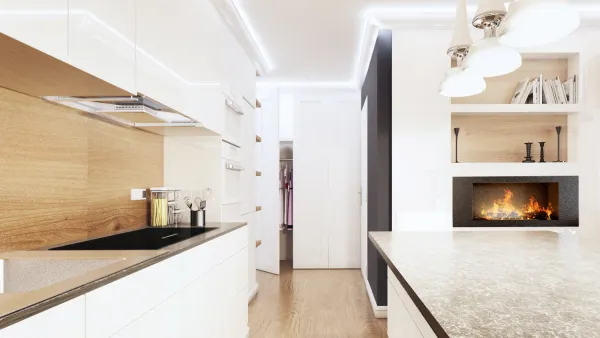apartament z biokominkiem  