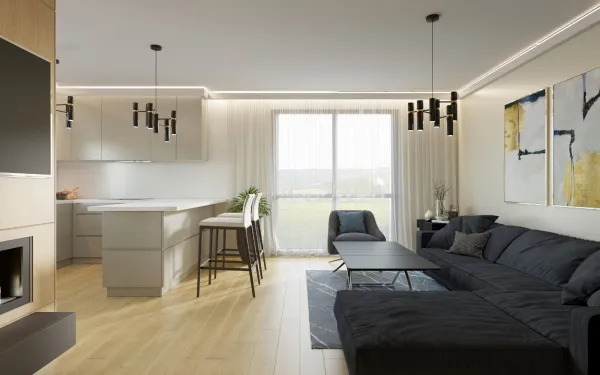 apartament z biokominkiem